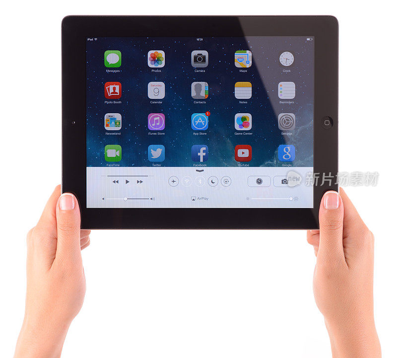 苹果iPad的新iOS 7控制中心屏幕